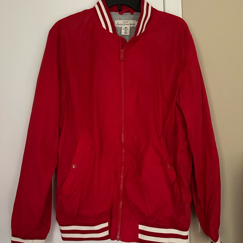 H&M Red Varsity Style Bomber Jacket